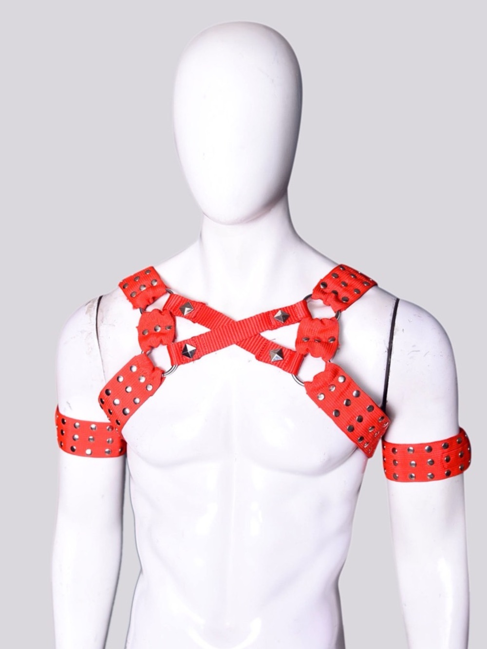 Red Studded Body Harness